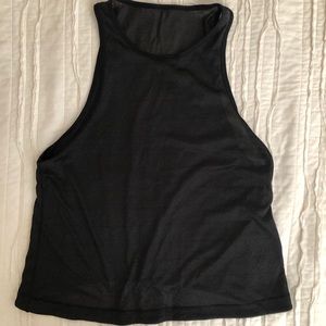 lululemon mesh black high neck tank